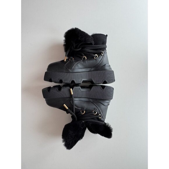 NWOB INUIKII Endurance Trekking Black Leather Shearling Winter Boots, Size 36 - Picture 9 of 16